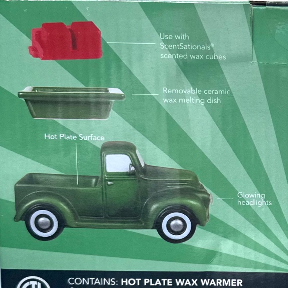 ScentSationals Green Ceramic Vintage Truck Wax Warmer NIB - Picture 7 of 9
